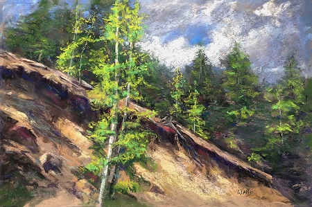 Fluttering Forsythia by artist Linda Wells